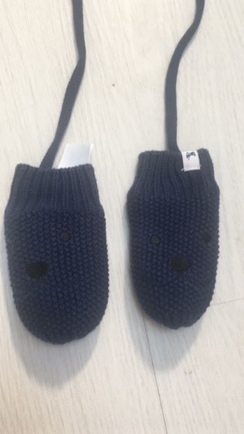 Moufles marine tex 0-3 mois neuf