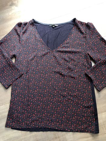 Blouse Etam taille S imprimé léopard marine rouge