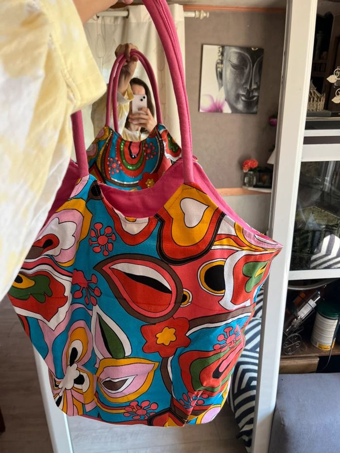 Sac de plage vintage ethnique hippie Summer sequins Ibiza Summer vintage bohème - photo numéro 2