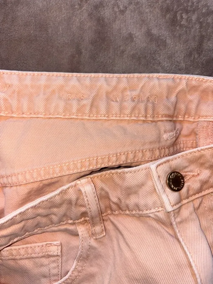 Short en jean femme rose saumon taille 34 Nagev en très bon état - photo numéro 5