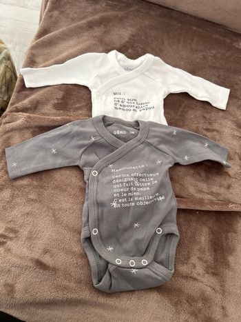 Lots de 2 body 0 mois 