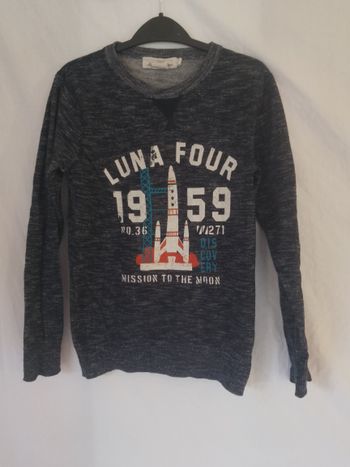 Pull gris bleu fusée Taille 134-140 cm
