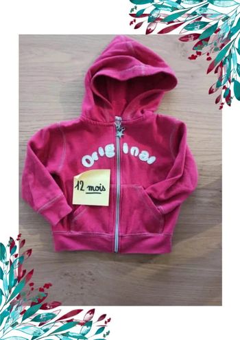 Gilet zippé fille 12 mois