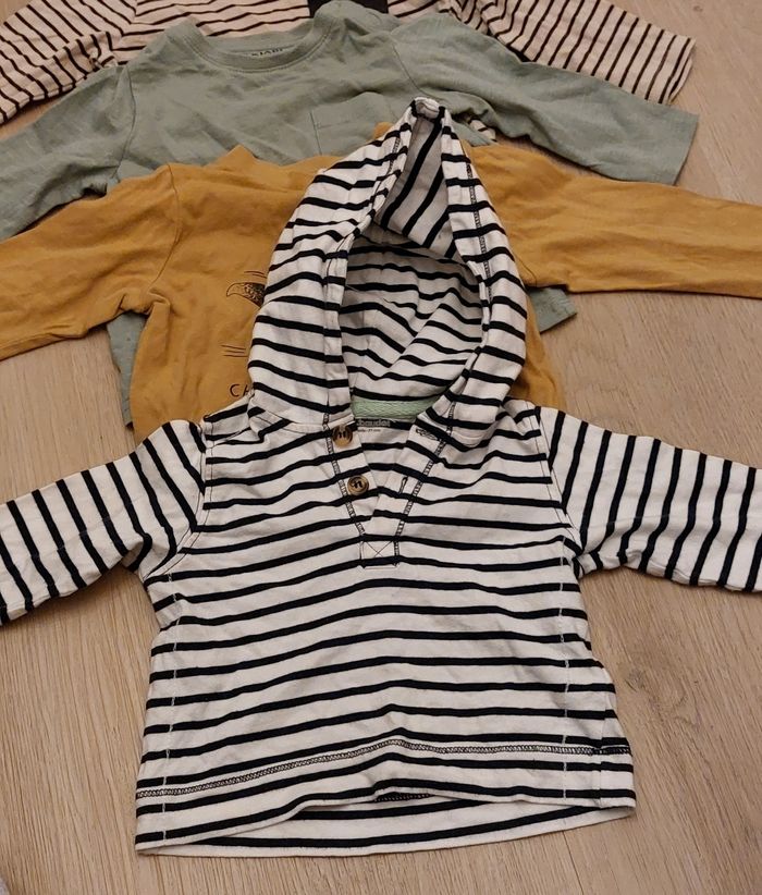 Lot tee shirt manches longues sweat 9 mois - photo numéro 2