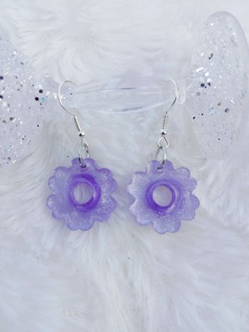 Boucles d'oreilles fleurs lilas 