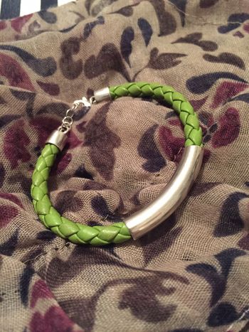 Bracelet acier + cuir