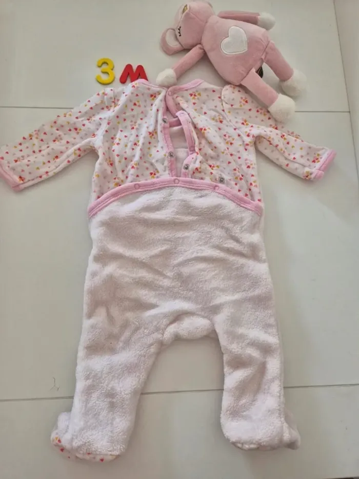 Pyjama DPAM du pareil au meme grenouillère velour pilow Neuf 3 mois 59cm  ultra doux - photo numéro 4