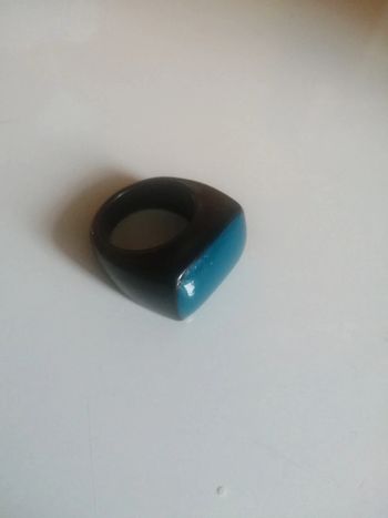🌸Bague design noire et bleu Taille 59 🌸