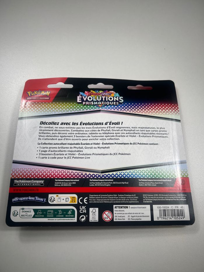 Tri pack Pokémon évolution prismatique nymphali EV8.5 français scellé - photo numéro 2