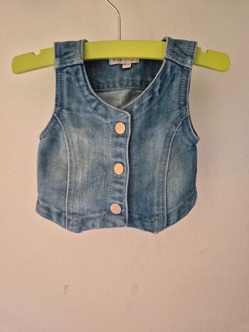 Gilet sans manches en jean bébé fille 6 mois - 68 cm