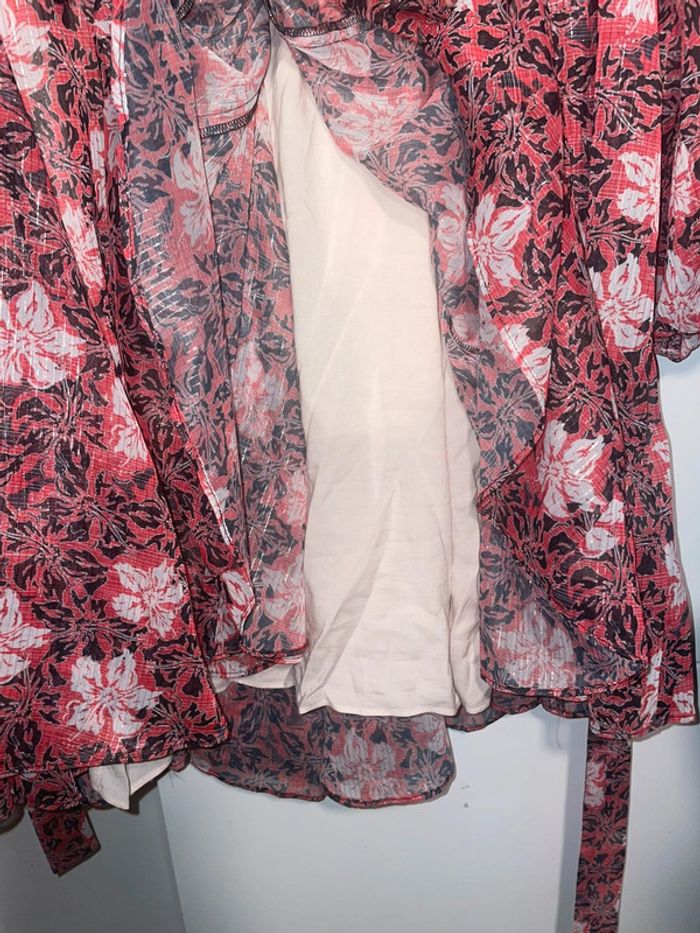 Robe Maje imprimé fleurs rouge - photo numéro 8