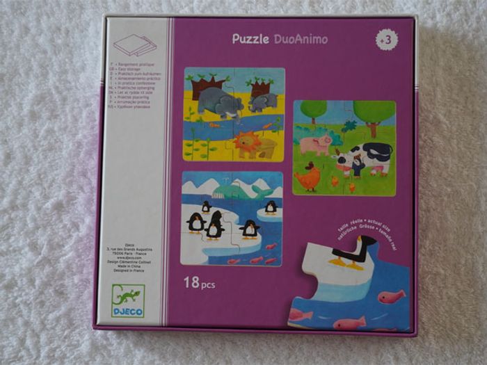 Puzzle Duoanimo en bois (3 puzzles) Djeco pour enfants (3 ans +) - photo numéro 2