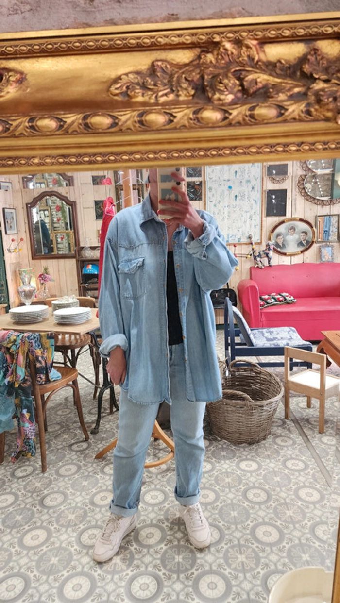 Chemise unisexe en jean taille XL - photo numéro 3