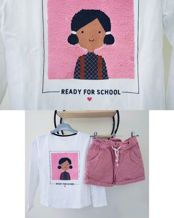 8 9 ans ensemble teeshirt Okaïdi (9 ans) et short monoprix ( 8 ans)