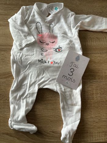 Pyjama blanc lapin TEX t.3m