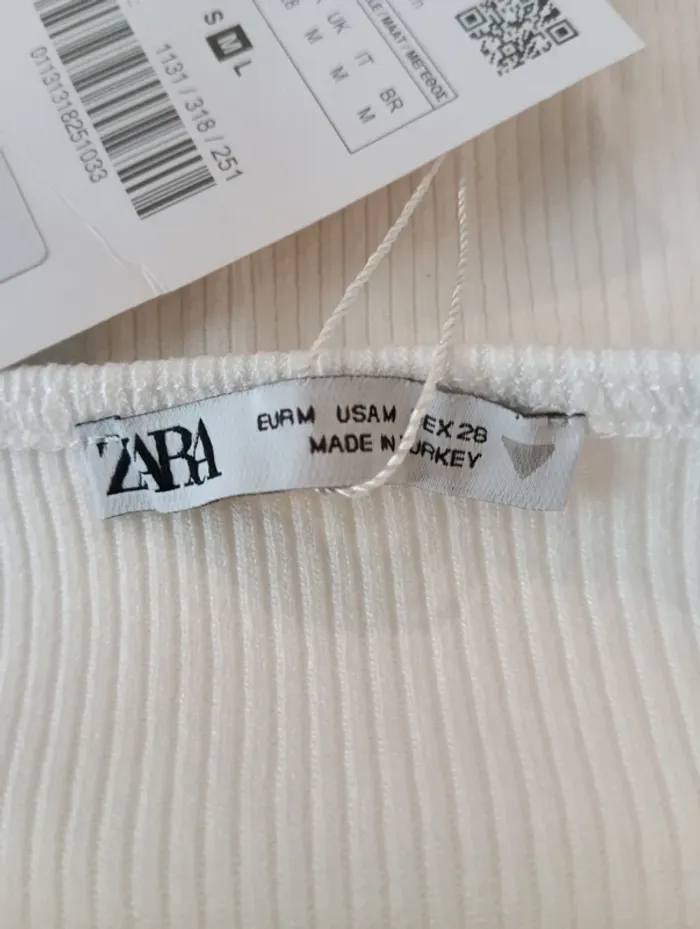 Body côtelé blanc Zara taille M - photo numéro 3