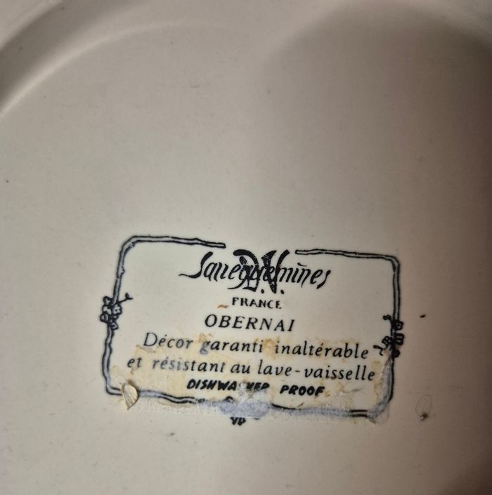 Assiette plate porcelaine sarreguemines obernai paysage grimault vintage - photo numéro 5