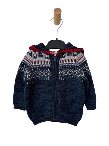 Gilet zippé en maille avec capuche (Noël) - DPAM 9 mois (71cm)