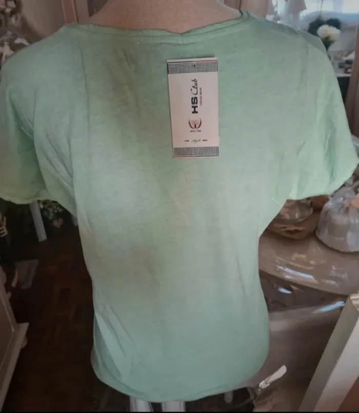 T-shirt vert amande Love HS Club Taille L Neuf - photo numéro 4