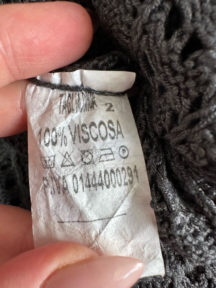 Débardeur en crochet tricot gris foncé Y2K Vintage T38 M - photo numéro 7