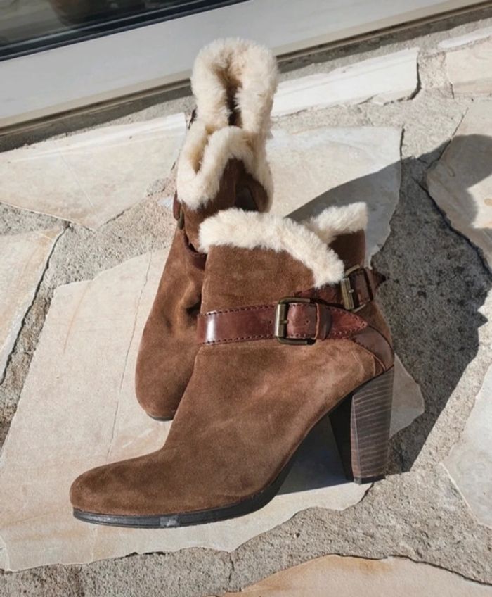Bottines en cuir fourrées laureana pointure 41