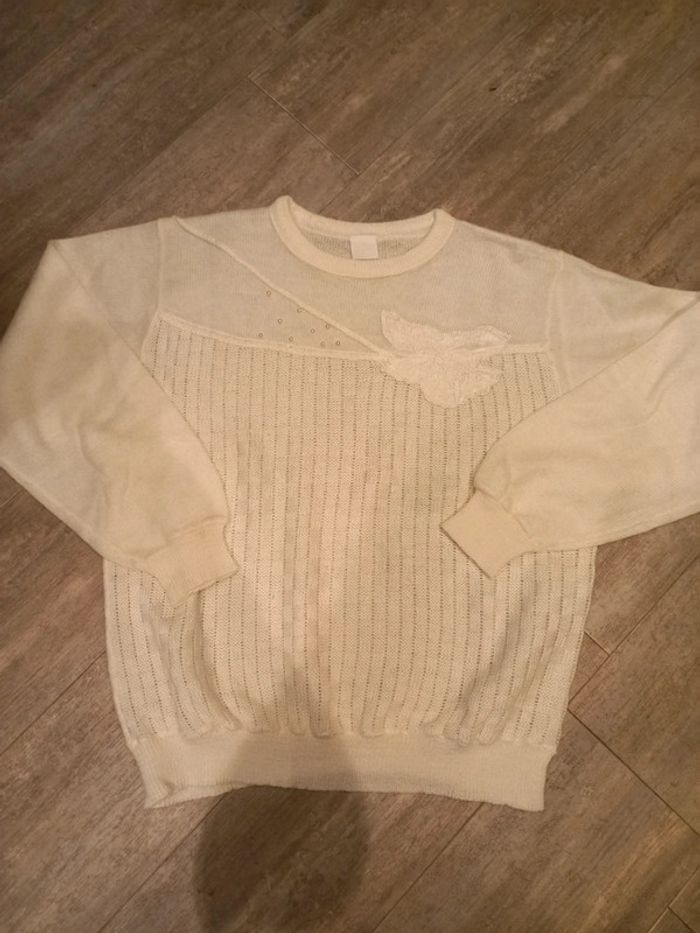 Pull femme M creme
