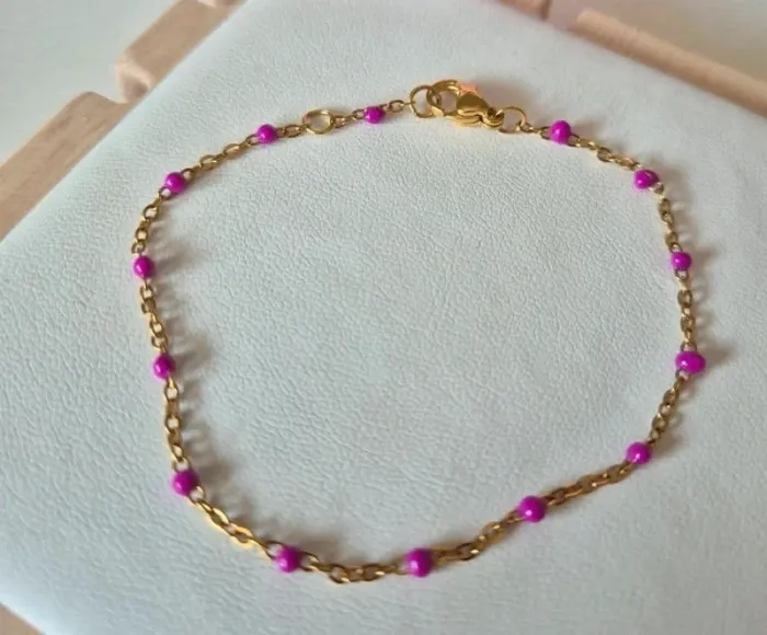 Lot de 4 bijoux en acier inoxydable 
1 parure rose + 1 parure violettes - photo numéro 4