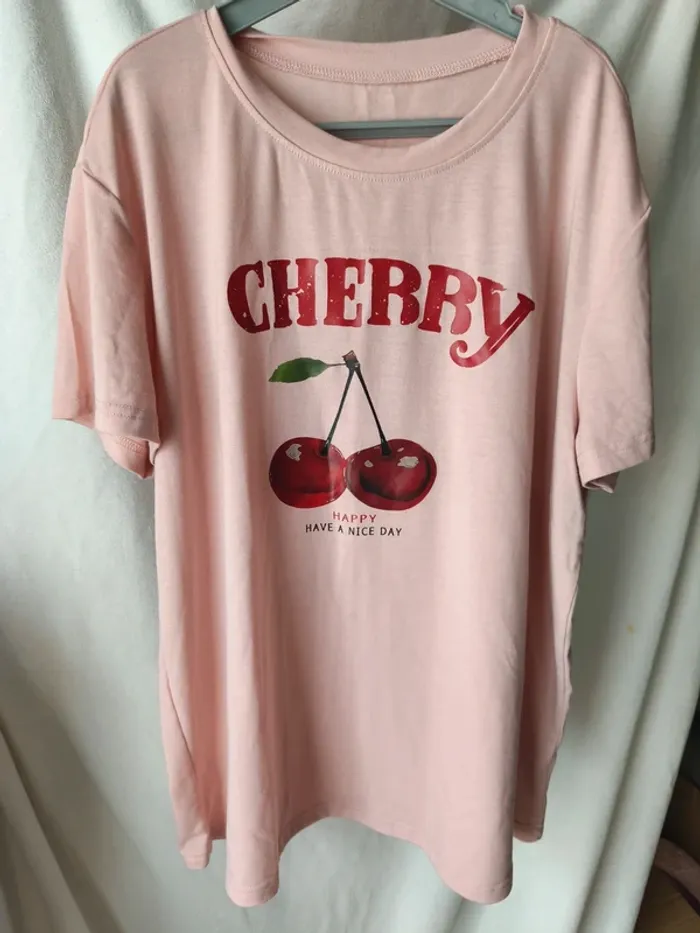 T-shirt rose - taille : XL