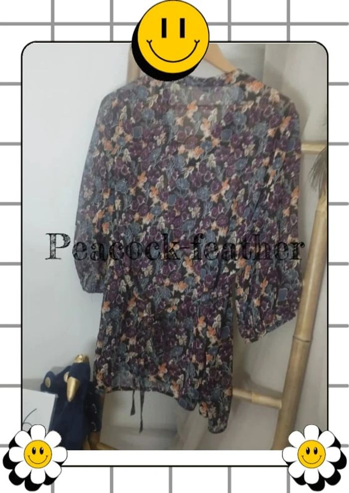 Blouse voilage violet yessica 46 - photo numéro 5