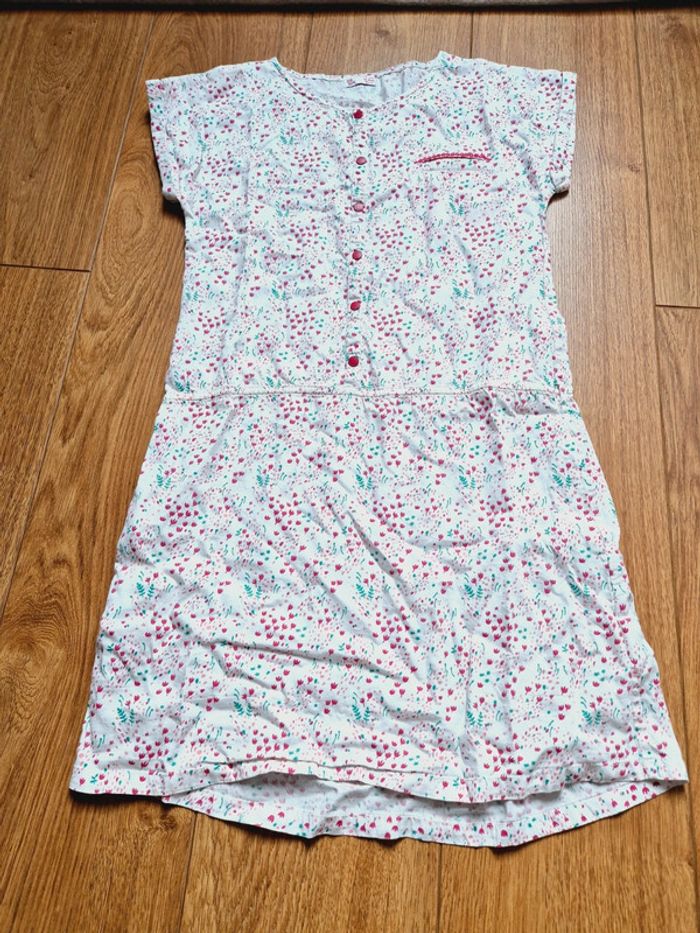 Robe d été blanche multicolore rose turquoise dpam taille 12 ans - photo numéro 2