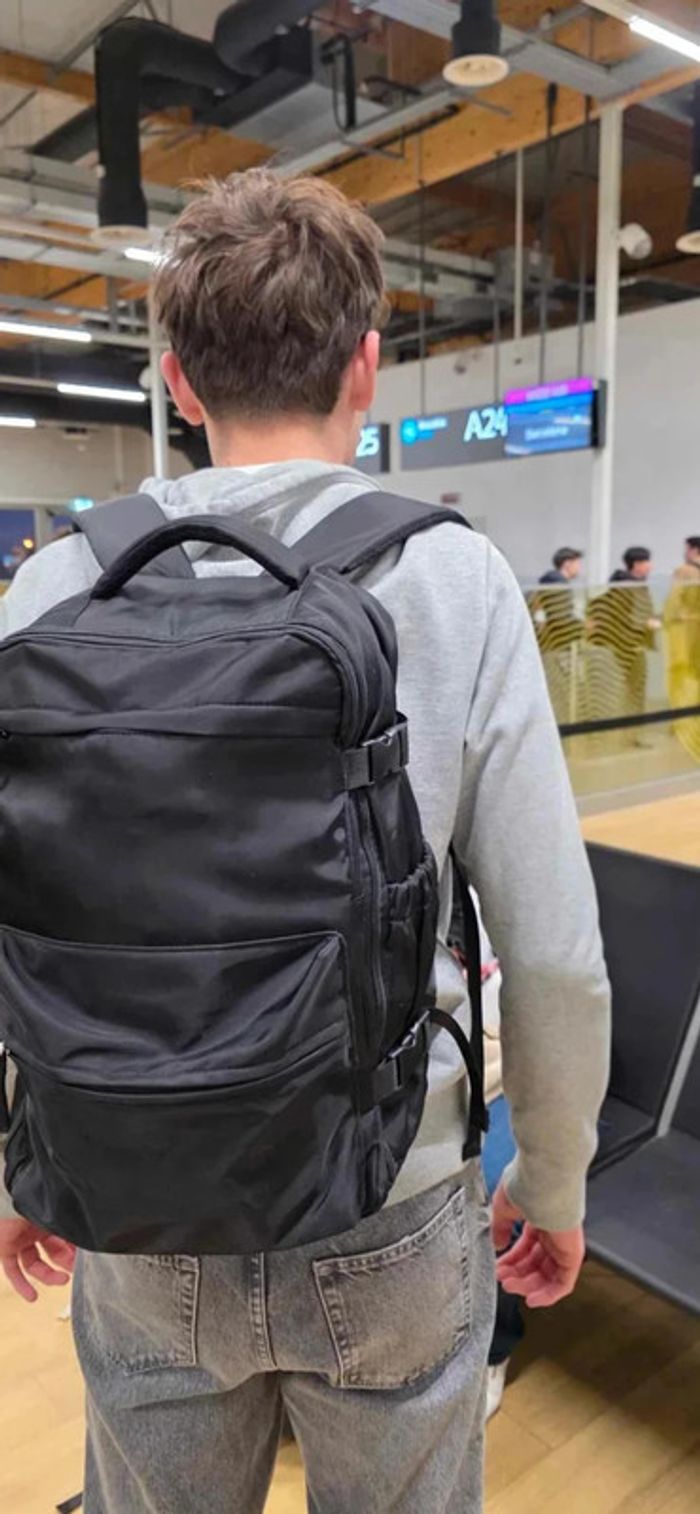 Sac à dos cabine compression 40×25×20 NEUF Compatible Ryanair/EasyJet - Bagage à main sous vide KAKI - photo numéro 12