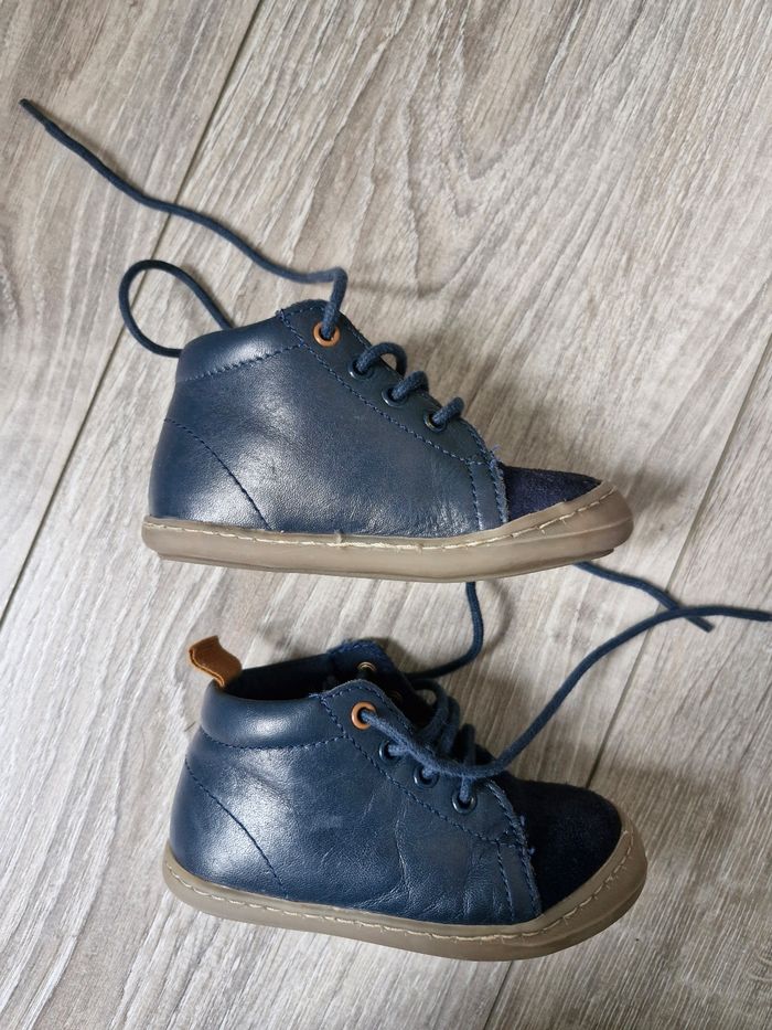 Bottines  / chaussures premiers pas bleu marine Obaïbi - photo numéro 3