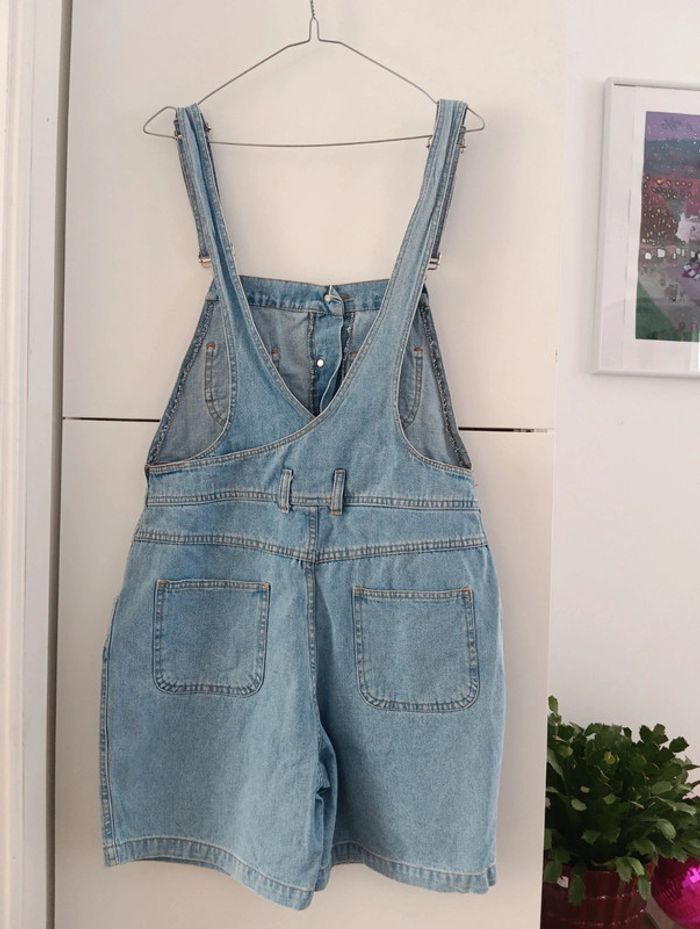 Salopette vintage courte en jean clair - photo numéro 6