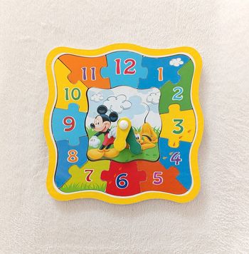 Horloge puzzle en bois Mickey