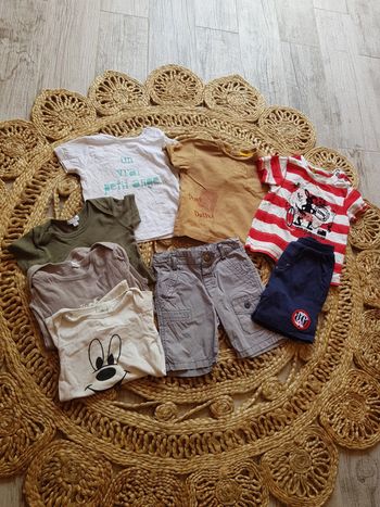 Lot t-shirts ensemble shirt bodies 18 mois garçon