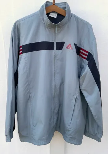 Adidas grey pink track jacket windbreaker Veste coupe-vent Mens Size XL