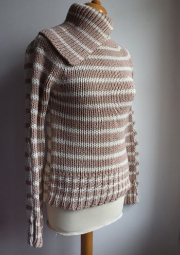 Pull épais CHIC CHOC col asymétrique rayé 