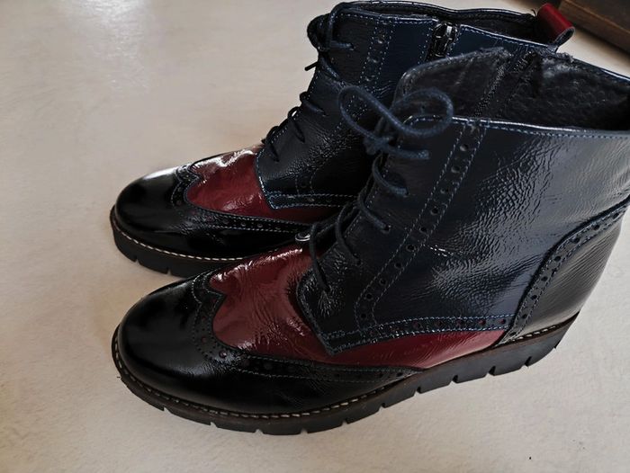 Boots Andréfia noir et bordeaux en 38 - photo numéro 3