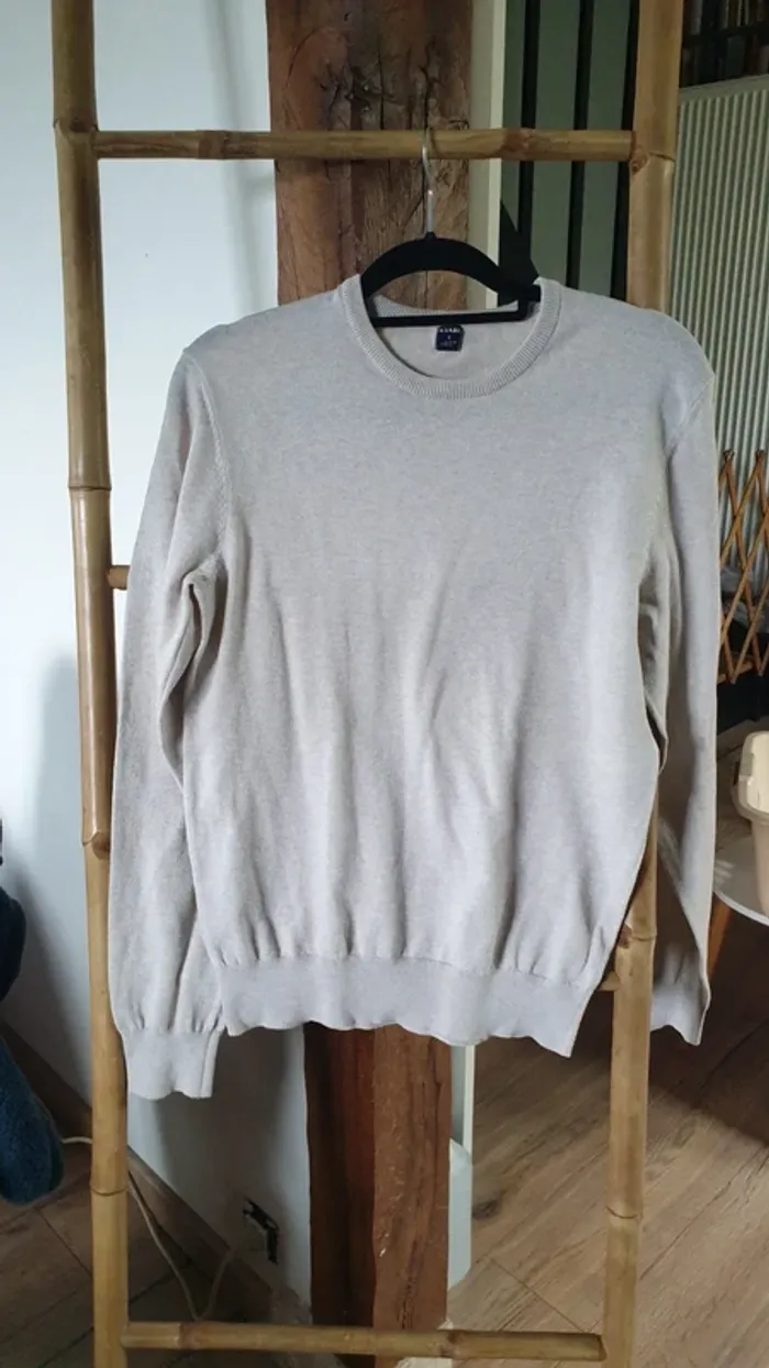 2 pulls beige et bleu - photo numéro 2
