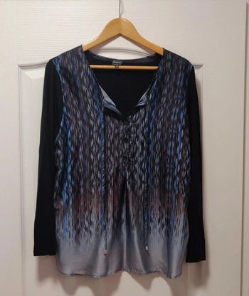 Blouse ml dégradé marron et bleu 44