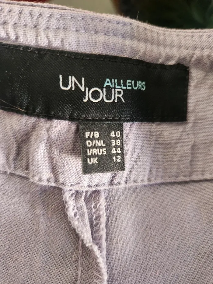 Magnifique pantalon été lin couleur parme taille 40 un jour ailleurs - photo numéro 5