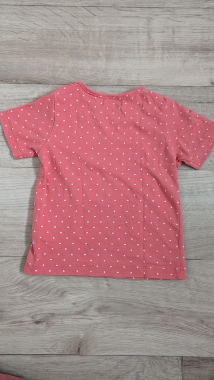 Tee-shirt Corail à pois blanc 24 mois - photo numéro 4