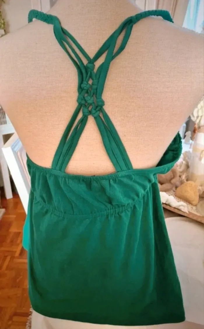 Top vert dos decolté Kiabi Taille L Neuf - photo numéro 2