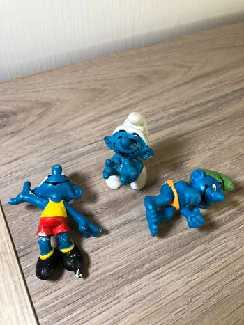 Lot de trois figurines vintage schtroumpfs peyo schleich
