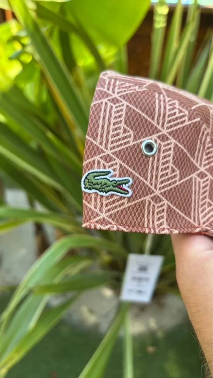 Casquette lacoste girolle twill imprimé bordeaux rouge - photo numéro 2