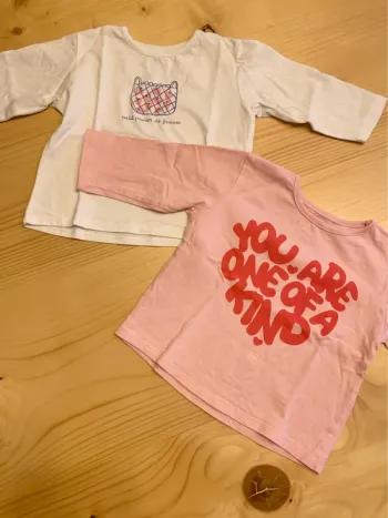 Lot 2 t-shirts bébé manches longues - 12 mois