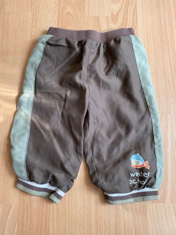 Beau pantalon/jogging kaki et marron T. 12 mois/74 cm garçon TBE