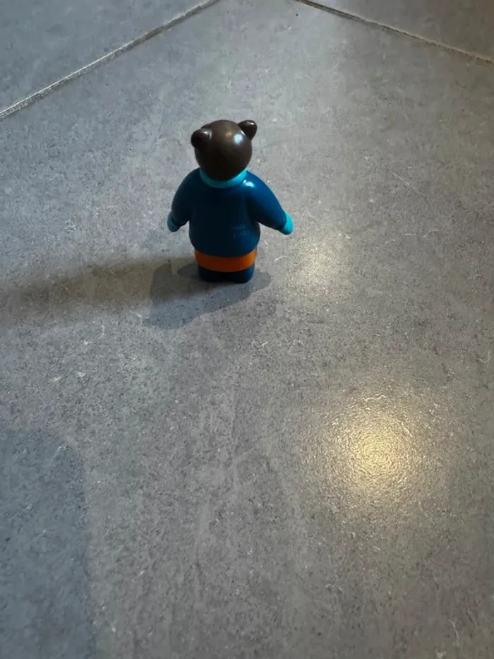 Papa ours brun - Petit ours brun - Marron, bleu marine & orange - Dimensions: 7cm * 5cm * 3cm - photo numéro 4