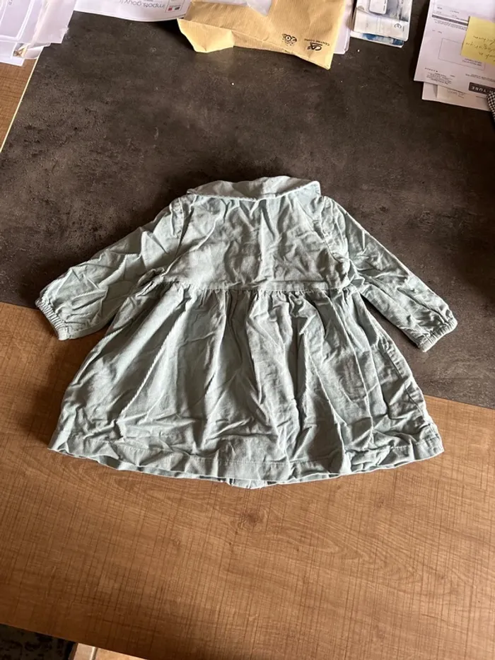 Robe manches longues en velours, col Claudine bébé fille, Verbaudet, 9 mois - photo numéro 3