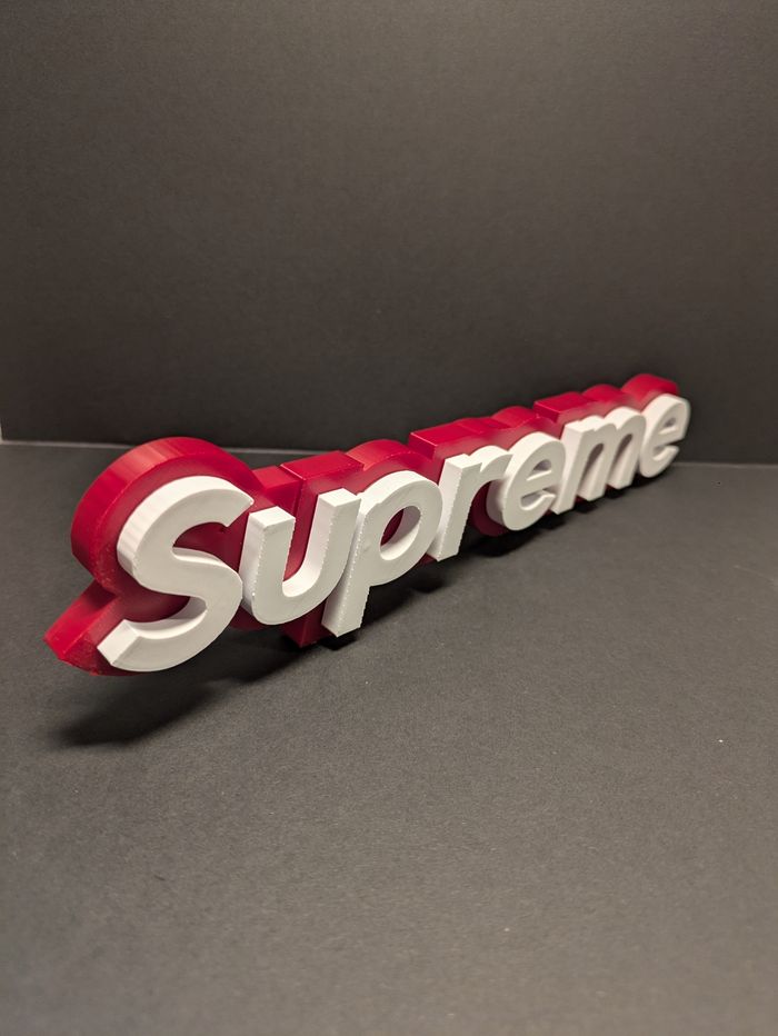 Création décorative inspirée du logo Supreme – Rouge & Blanc - photo numéro 3